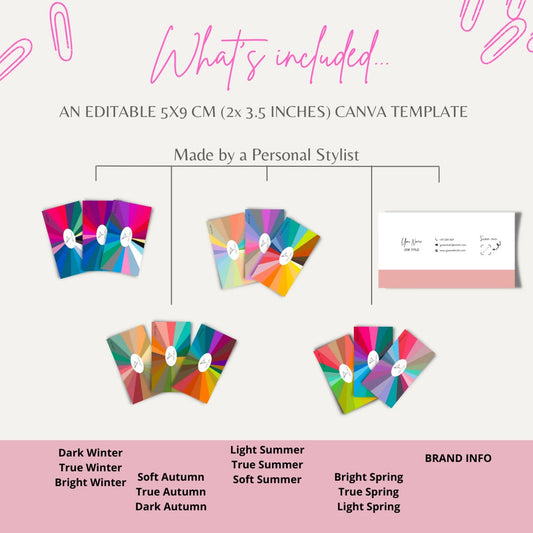 12 Seasons Editable Business Card - wearitmilano
Stylish and practical color analysis tool for consultants.