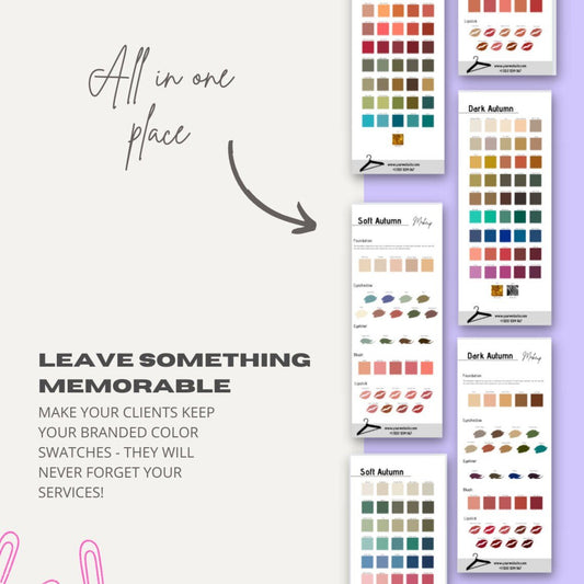 AUTUMN - Seasonal Color Analysis Color Palettes with Makeup Recommendations - wearitmilano
Downloadable digital color palettes
