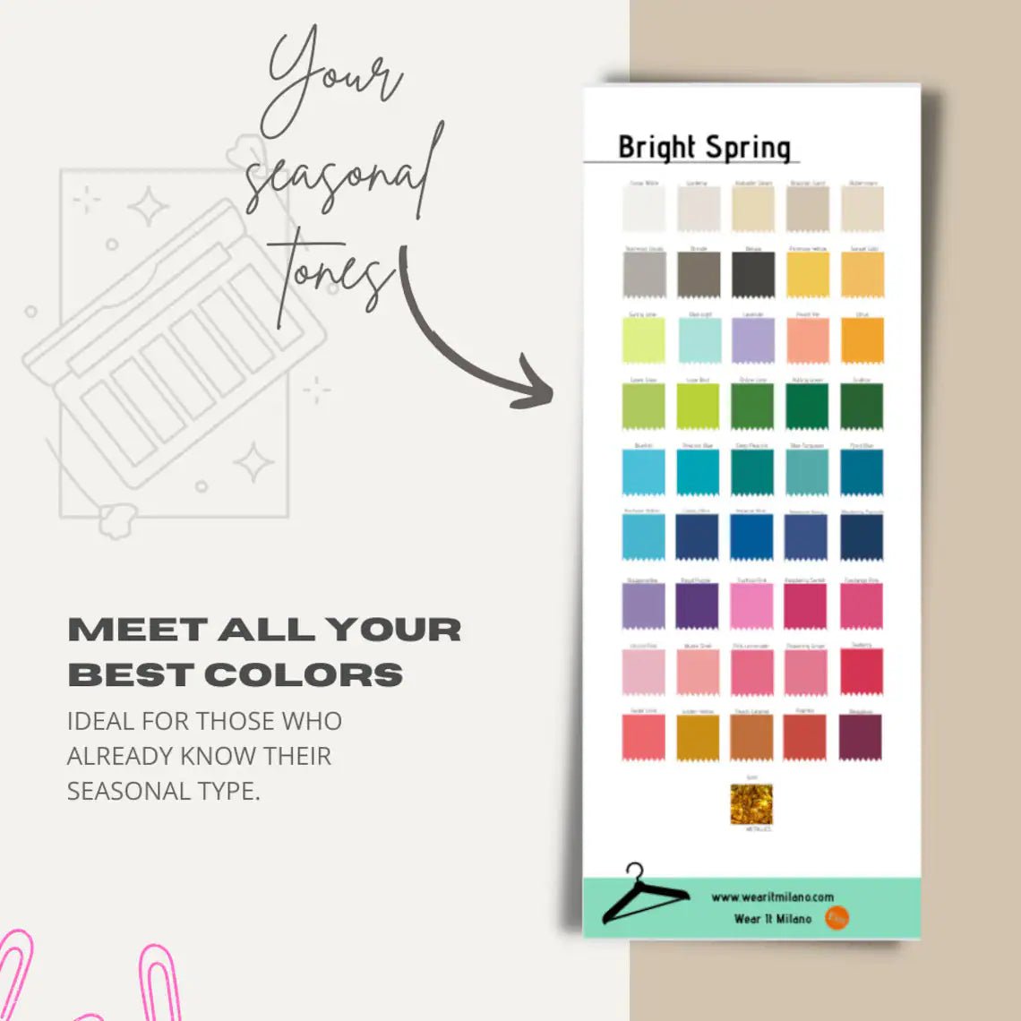 BRIGHT SPRING Color and Makeup Palette - wearitmilano