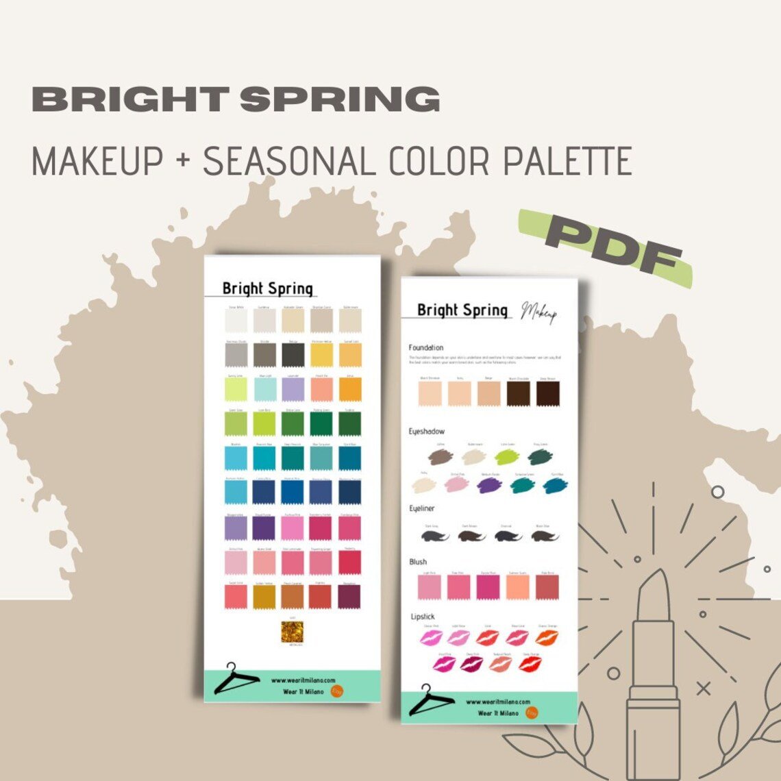 BRIGHT SPRING Color and Makeup Palette - wearitmilano