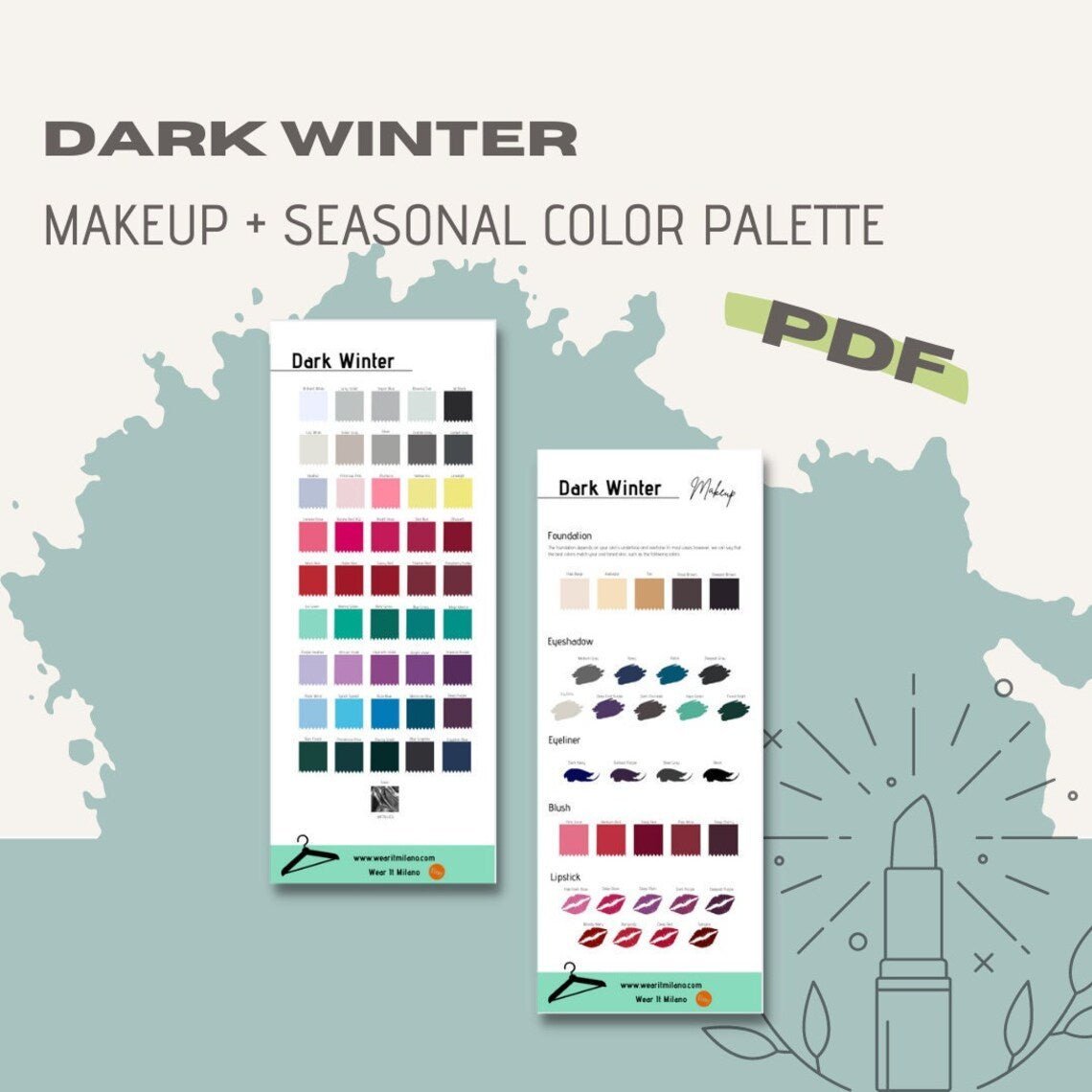 DARK WINTER Color and Makeup Palette - wearitmilano