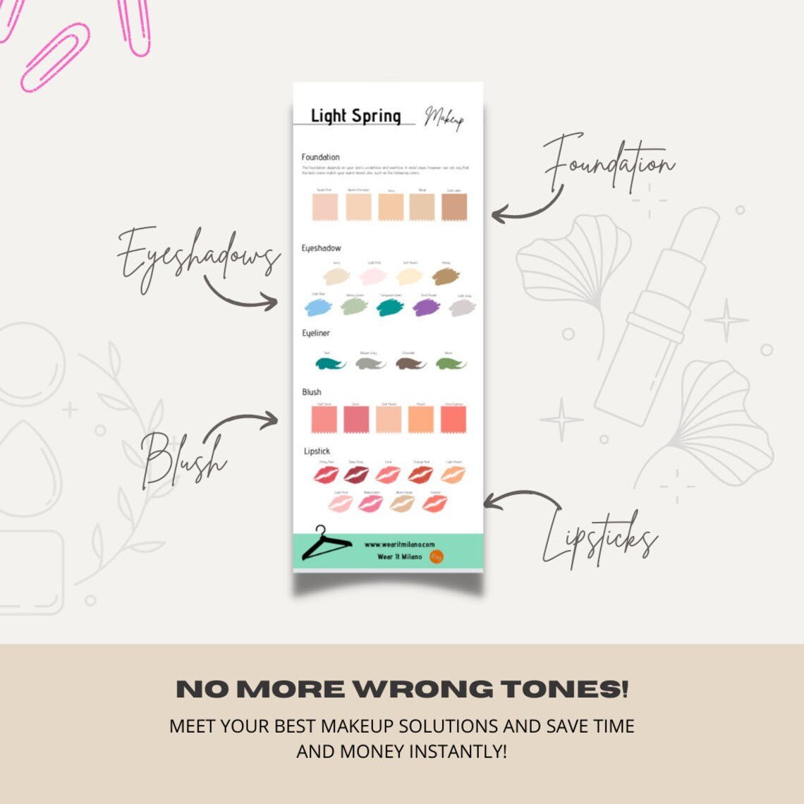 LIGHT SPRING Color and Makeup Palette - wearitmilano