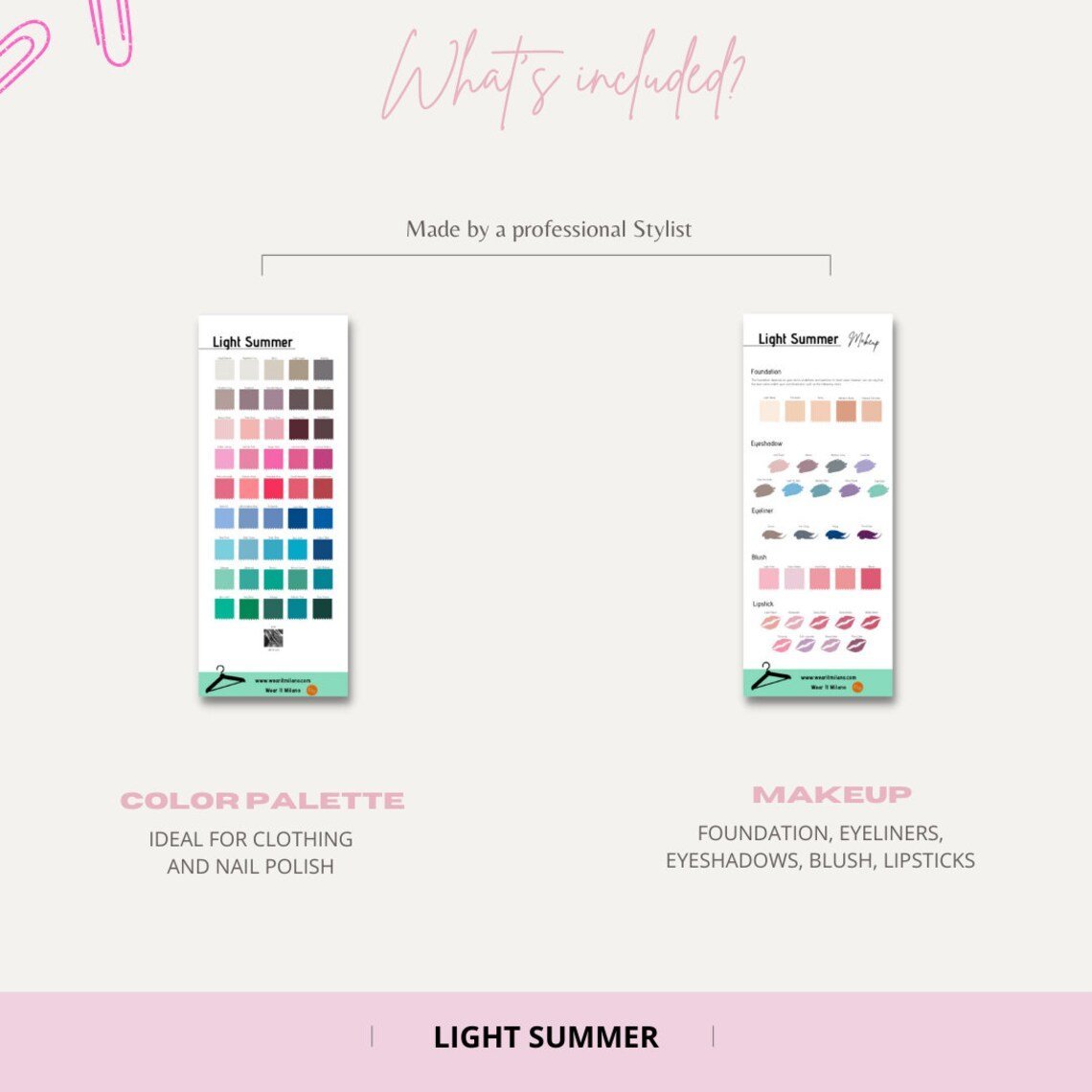 LIGHT SUMMER Color and Makeup Palette - wearitmilano