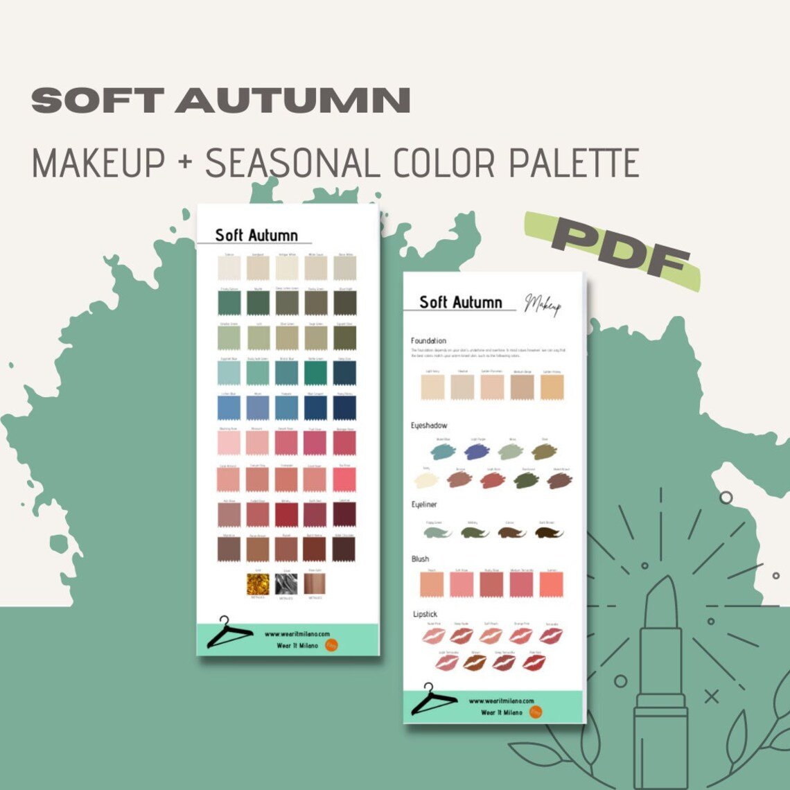 SOFT AUTUMN Color and Makeup Palette - wearitmilano