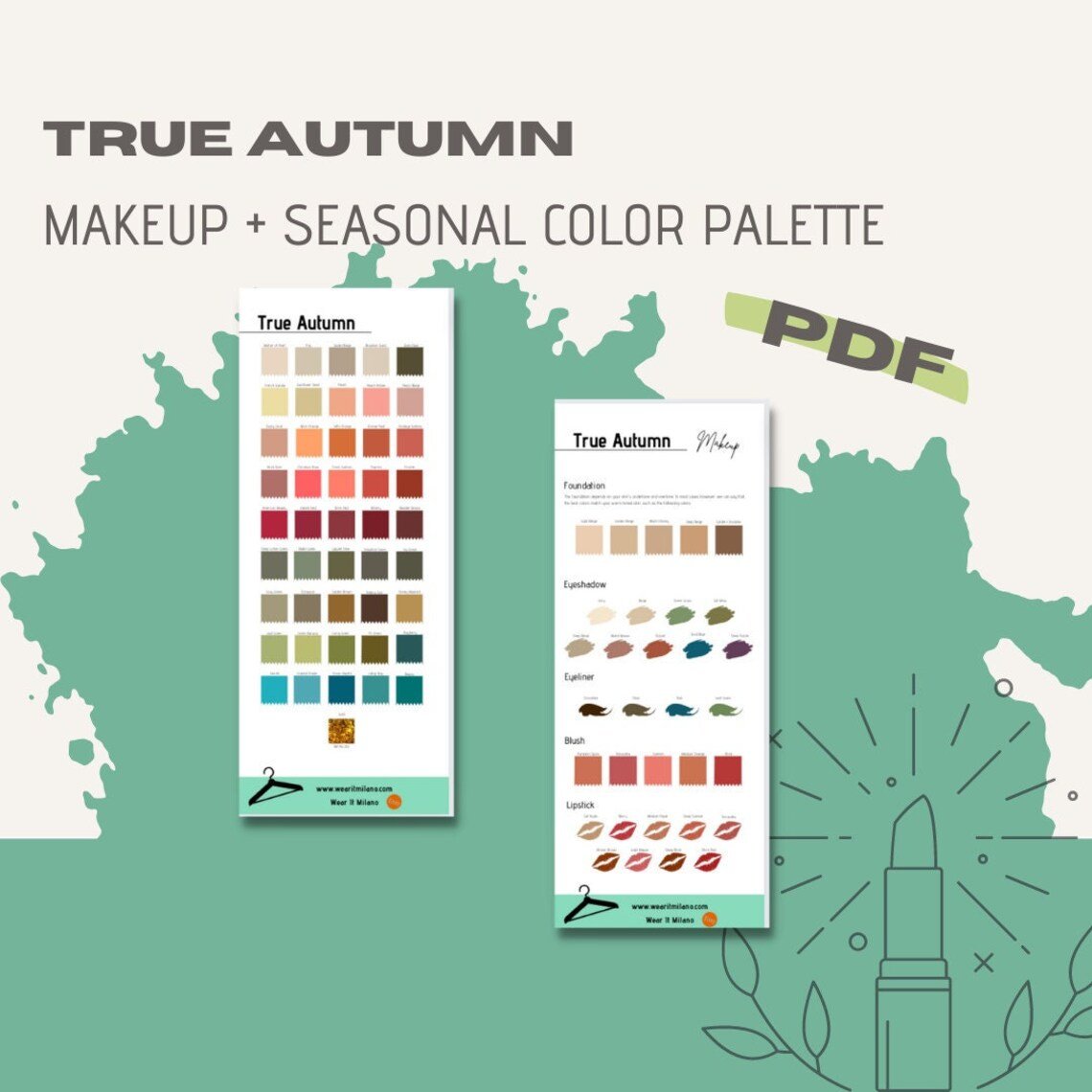 TRUE AUTUMN Color and Makeup Palette - wearitmilano