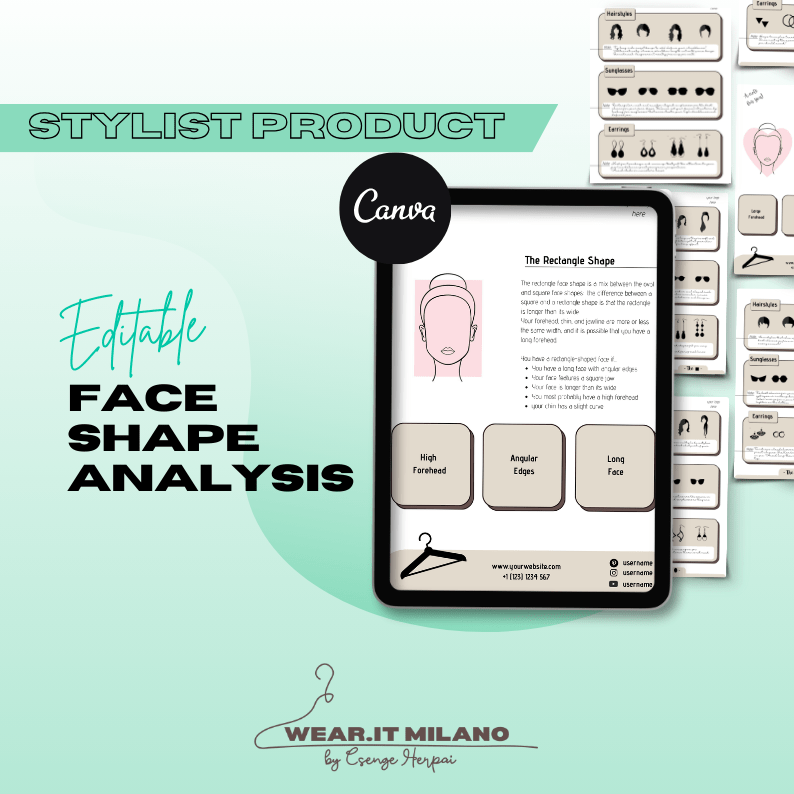 Women's Face Shape Analysis Portfolio Bundle (Editable Version) - wearitmilano